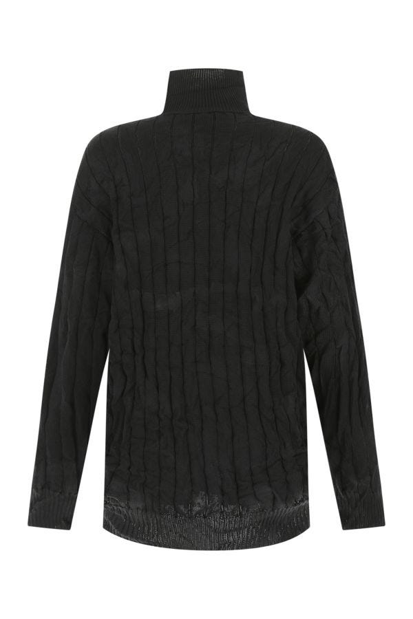 BALENCIAGA | Black silk blend oversize sweater
