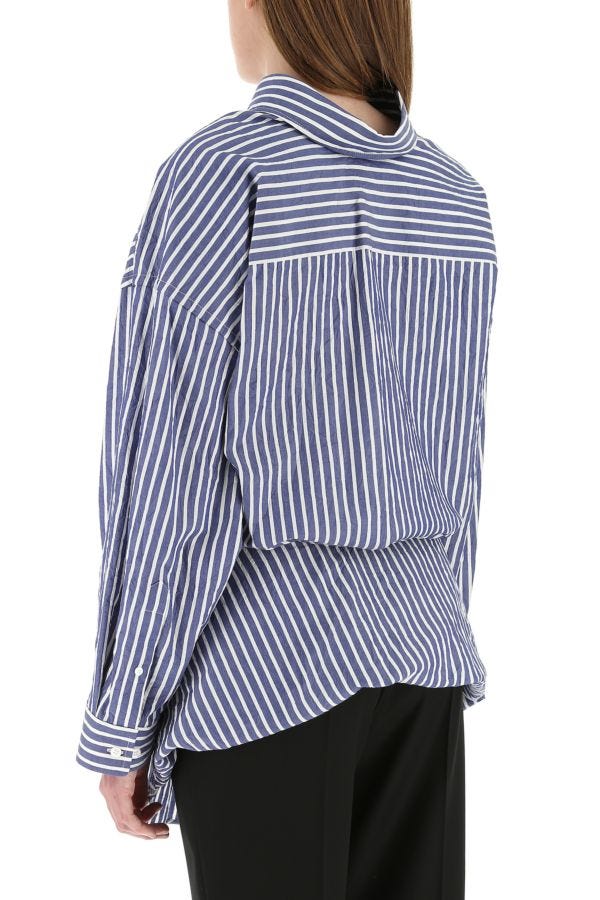 BALENCIAGA | Embroidered poplin oversize Knotted shirt