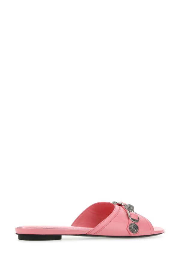 BALENCIAGA | Pink leather Cagole slippers