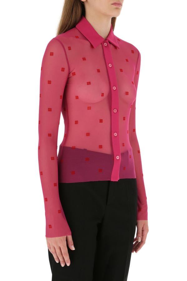 GIVENCHY | Embroidered mesh shirt