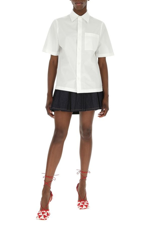 BOTTEGA VENETA | Dark blue denim mini skirt