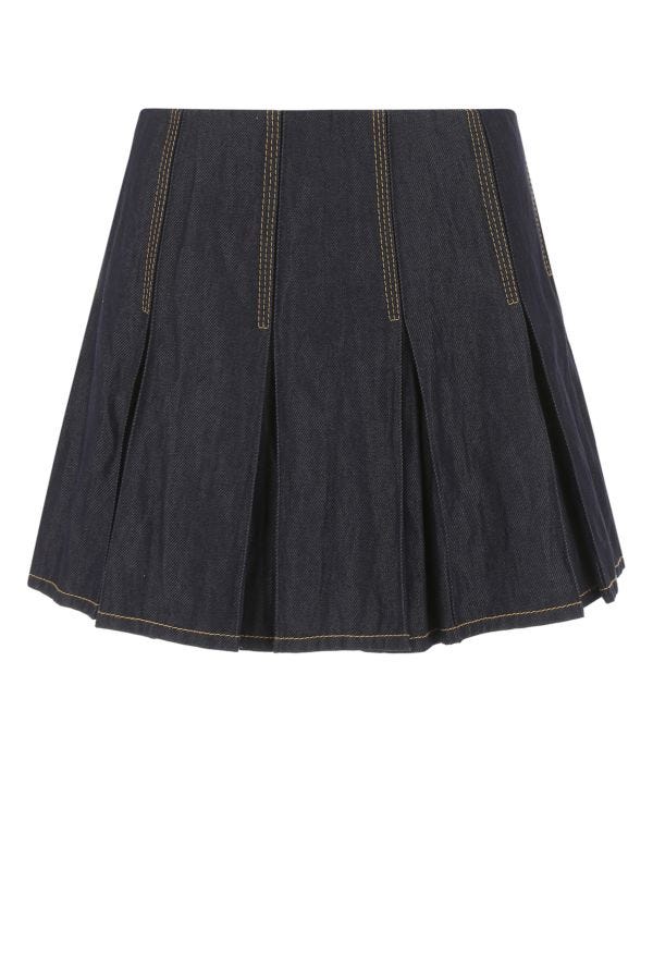 BOTTEGA VENETA | Dark blue denim mini skirt