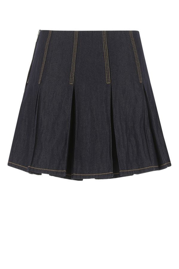 BOTTEGA VENETA | Dark blue denim mini skirt
