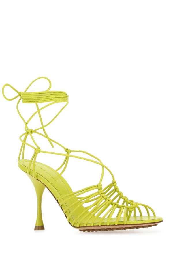 BOTTEGA VENETA | Acid green nappa leather Dot sandals