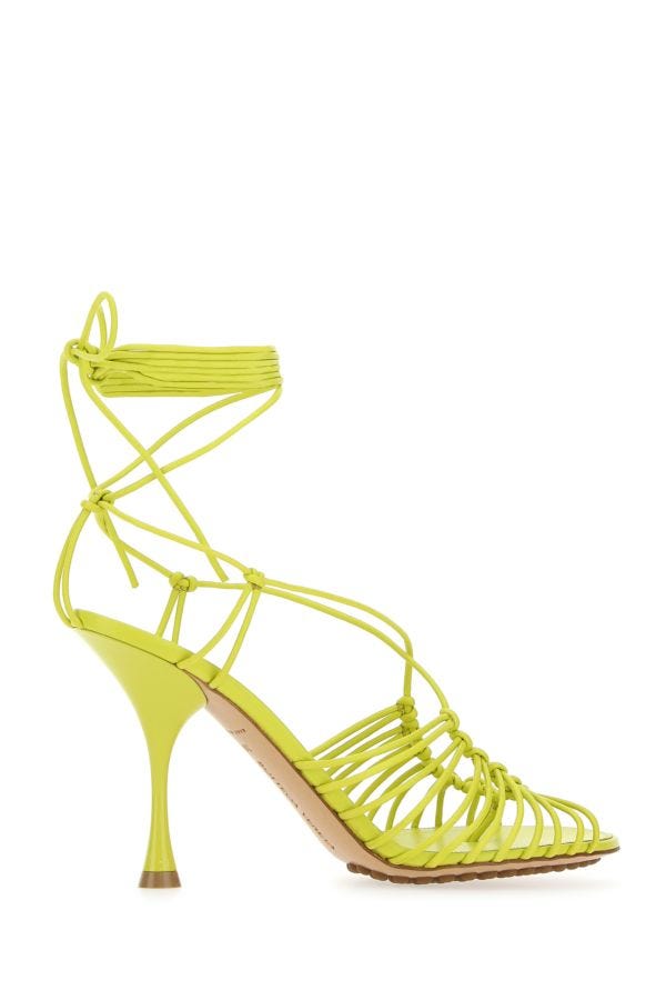 BOTTEGA VENETA | Acid green nappa leather Dot sandals