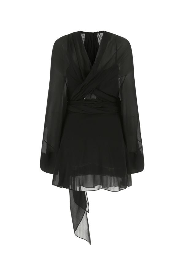 MAISON MARGIELA | Black silk mini dress