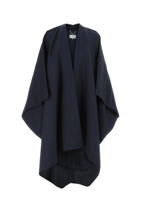 MAISON MARGIELA | NAvy blue wool blend cape