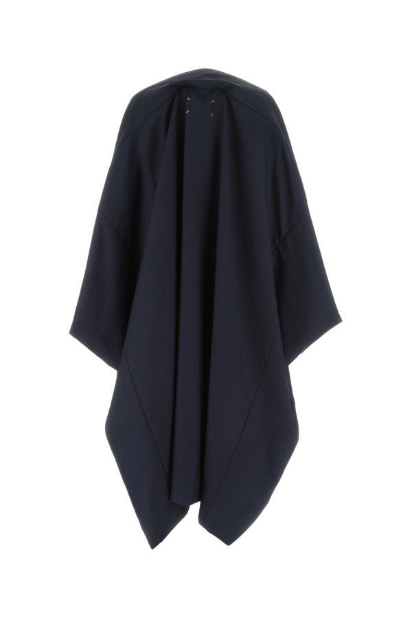 MAISON MARGIELA | NAvy blue wool blend cape
