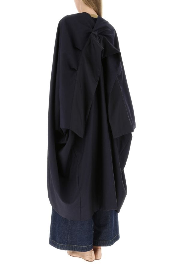 MAISON MARGIELA | NAvy blue wool blend cape