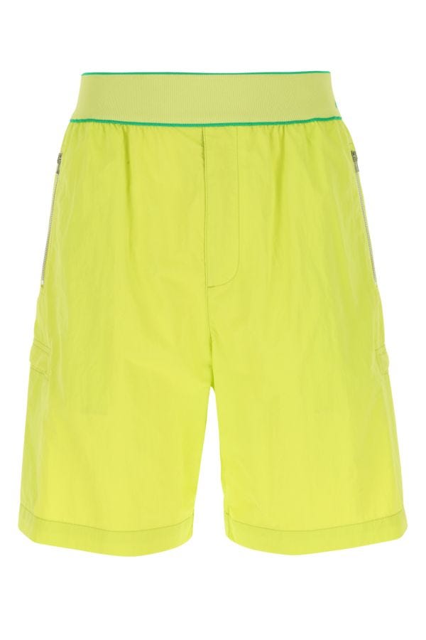 BOTTEGA VENETA | Acid green nylon bermuda shorts