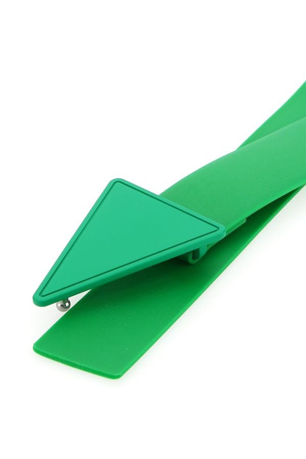 BOTTEGA VENETA | Grass green rubber Triangle belt