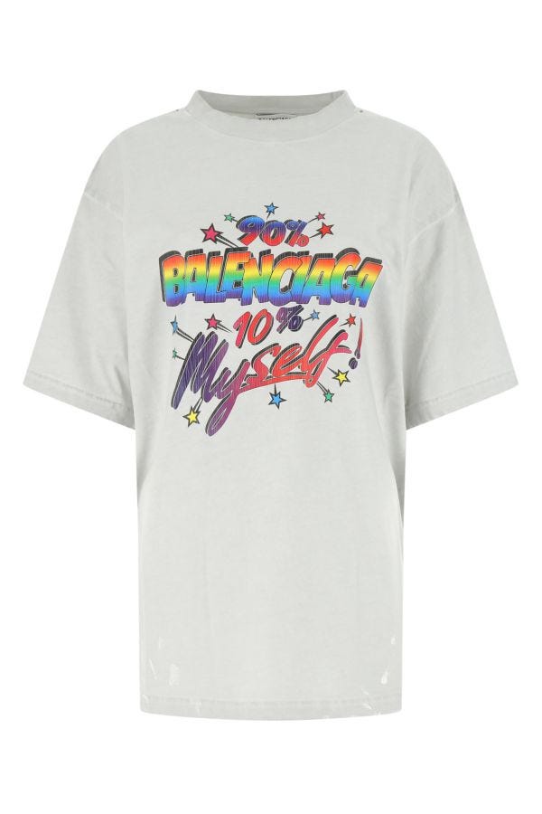 BALENCIAGA | Chalk cotton oversize t-shirt