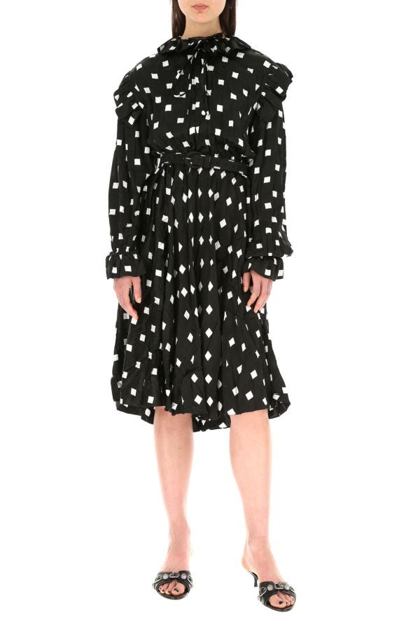 BALENCIAGA | Embroidered satin dress