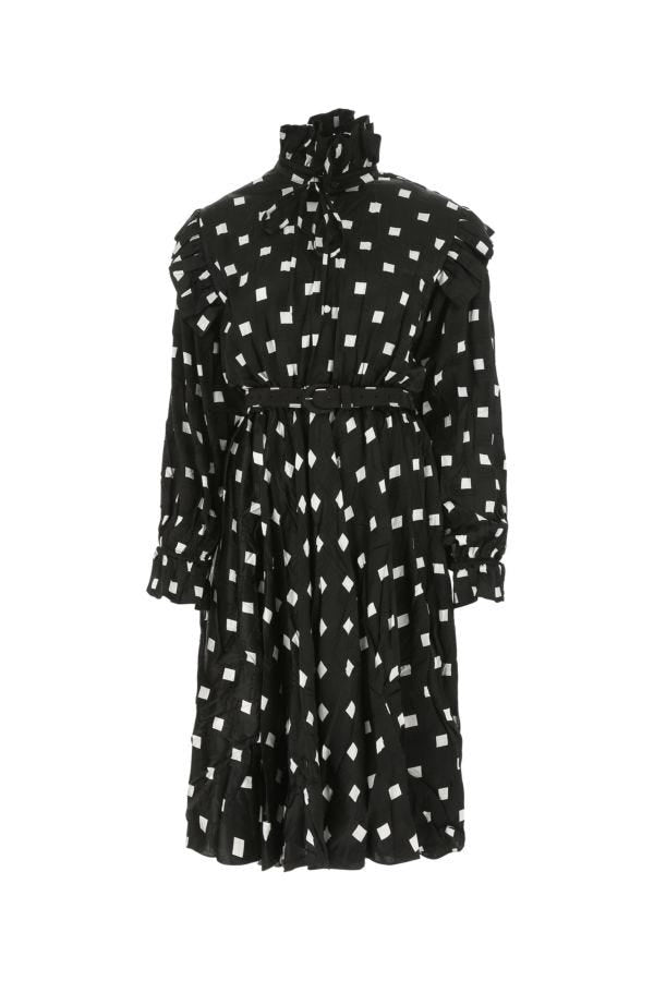 BALENCIAGA | Embroidered satin dress