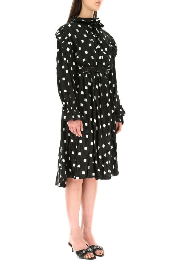BALENCIAGA | Embroidered satin dress