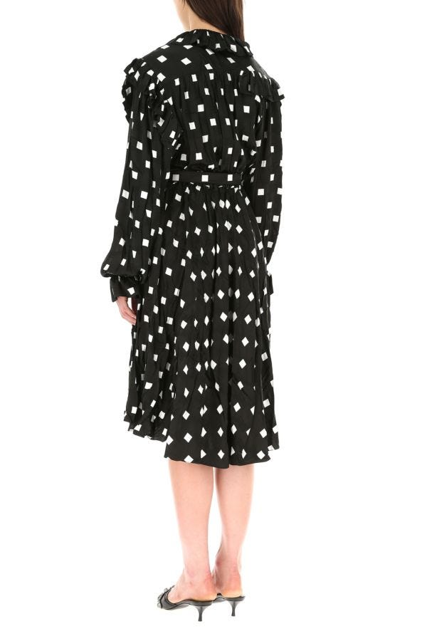 BALENCIAGA | Embroidered satin dress