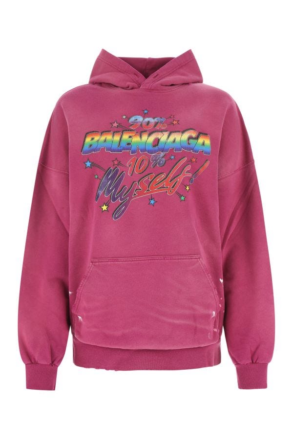 BALENCIAGA | Dark pink cotton oversize sweatshirt