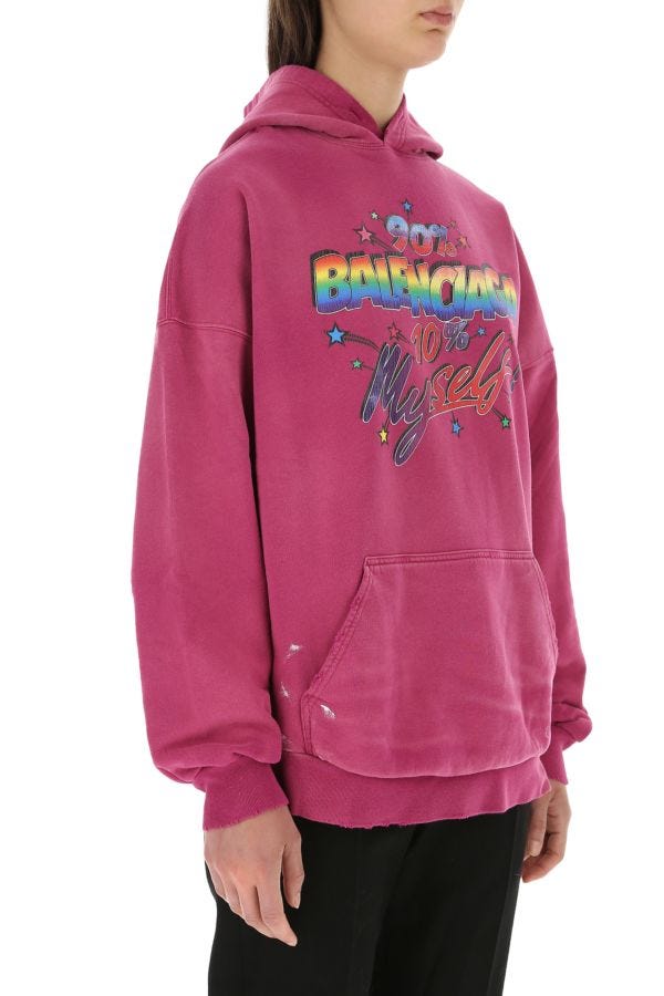 BALENCIAGA | Dark pink cotton oversize sweatshirt