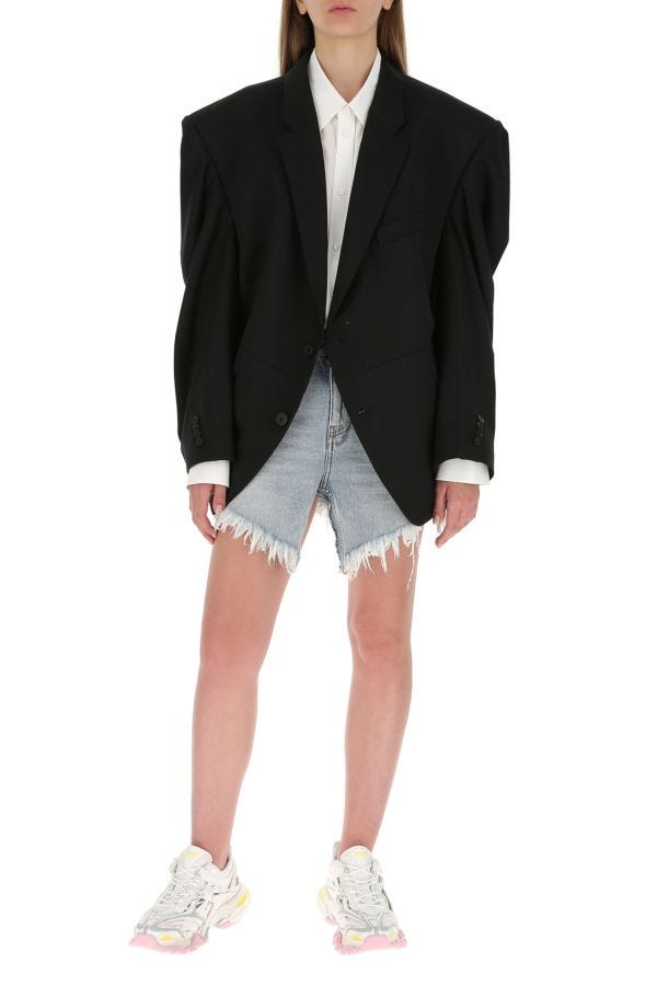 BALENCIAGA | Denim Cut-Up mini skirt