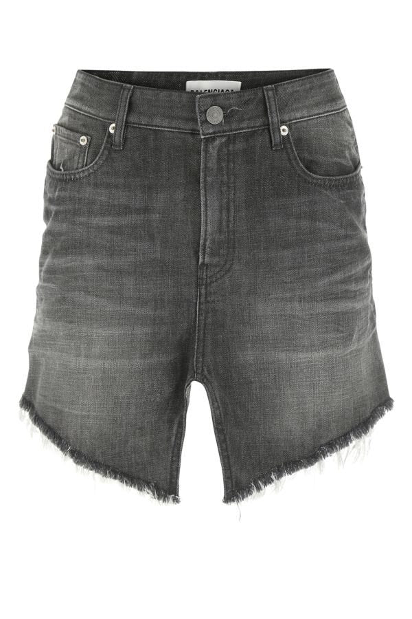 BALENCIAGA | Black denim Cut-Up mini skirt