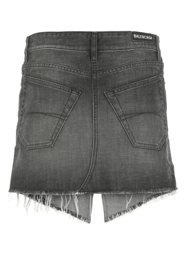 BALENCIAGA | Black denim Cut-Up mini skirt