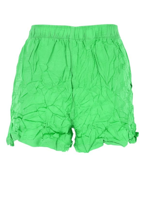 BALENCIAGA | Fluo green viscose shorts