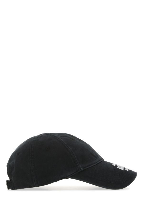 BALENCIAGA | Black denim baseball cap