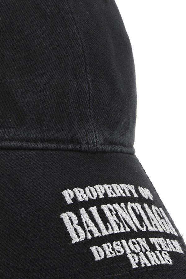 BALENCIAGA | Black denim baseball cap