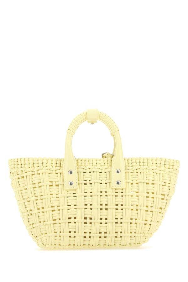 BALENCIAGA | Pastel yellow synthetic leather Bistro XS handbag