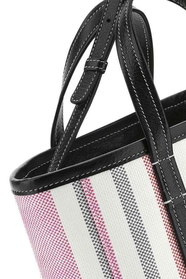 BALENCIAGA | Multicolor raffia Barbes handbag
