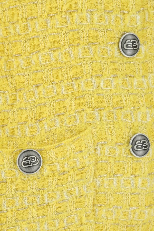 BALENCIAGA | Yellow fabric Back-To-Front midi dress