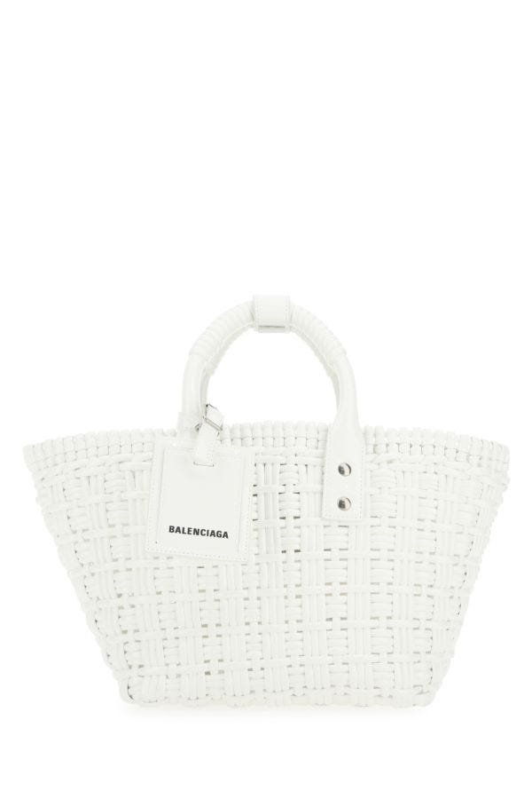 BALENCIAGA | White synthetic leather Bistro XS handbag
