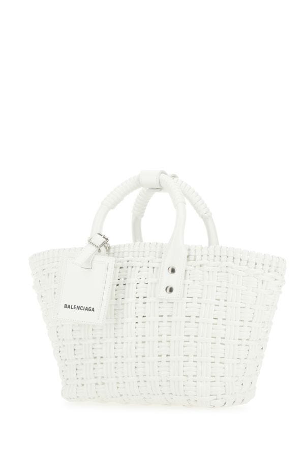 BALENCIAGA | White synthetic leather Bistro XS handbag