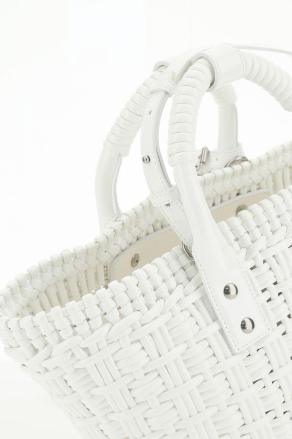 BALENCIAGA | White synthetic leather Bistro XS handbag