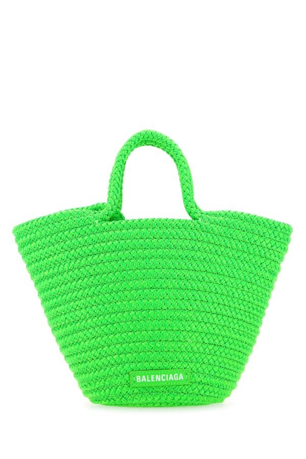 BALENCIAGA | Fluo green rope small Ibiza handbag