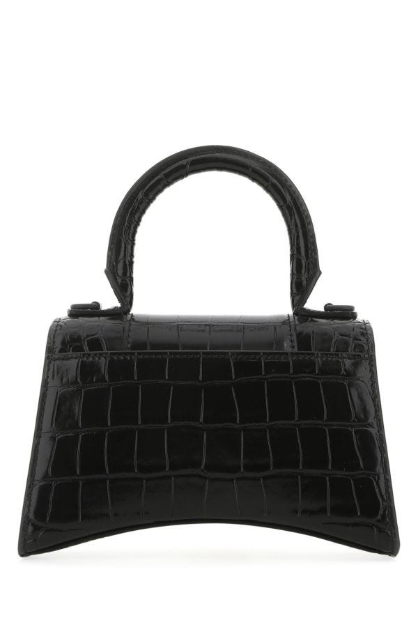 BALENCIAGA | Black leather XS Hourglass handbag