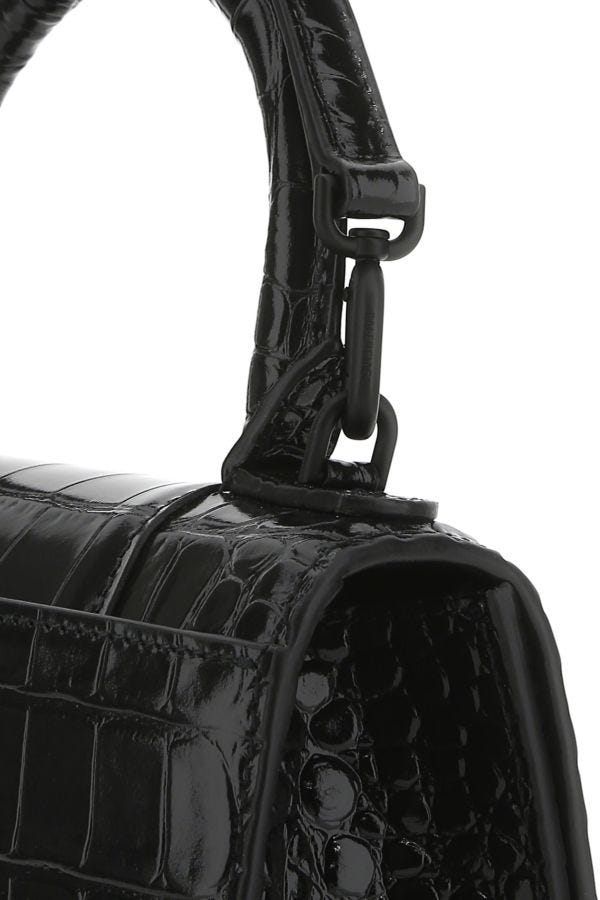BALENCIAGA | Black leather XS Hourglass handbag