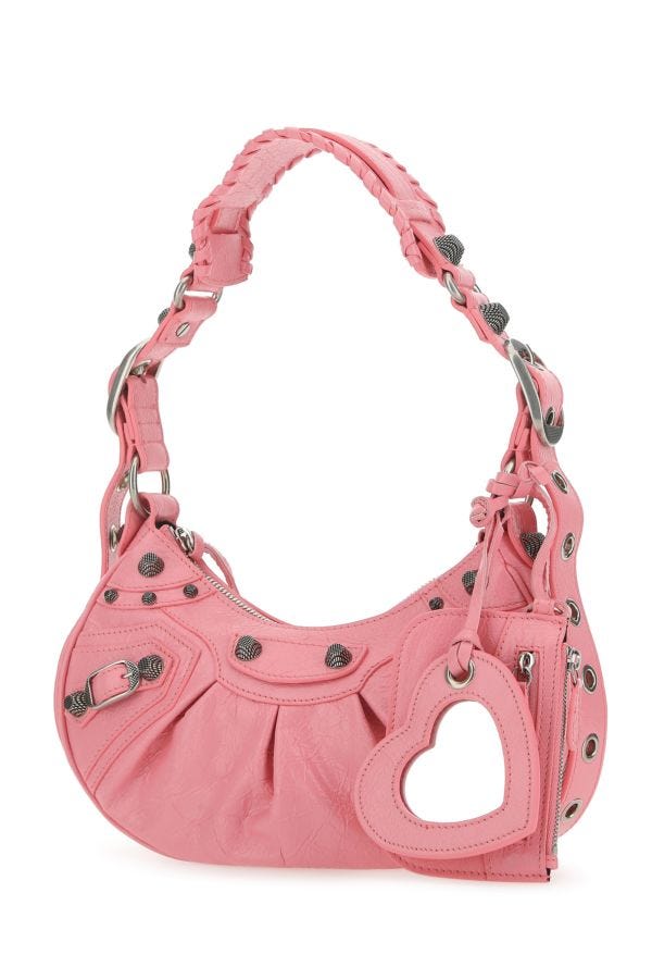 BALENCIAGA | Pink nappa leather Le Cagole XS shoulder bag