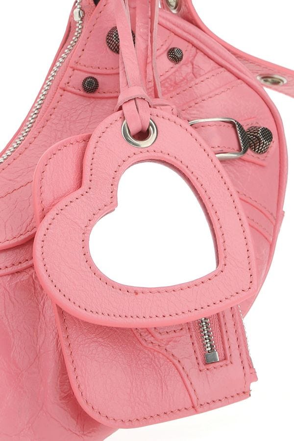 BALENCIAGA | Pink nappa leather Le Cagole XS shoulder bag