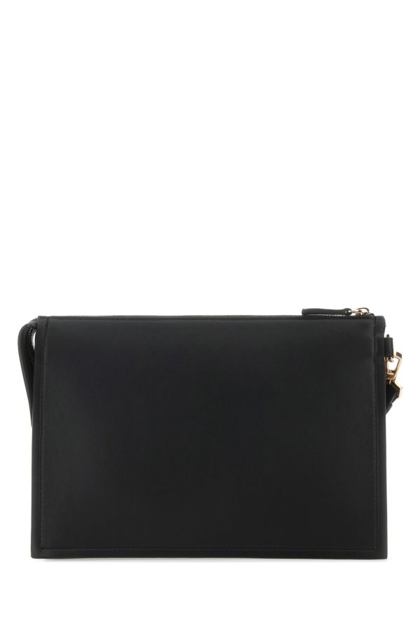 VERSACE | Black leather Medusa clutch