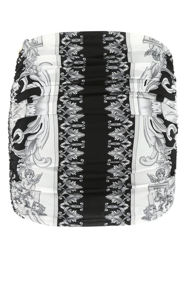 VERSACE | Printed viscose mini skirt