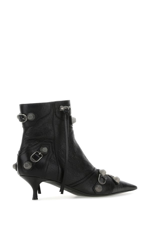 BALENCIAGA | Black leather Cagole ankle boots