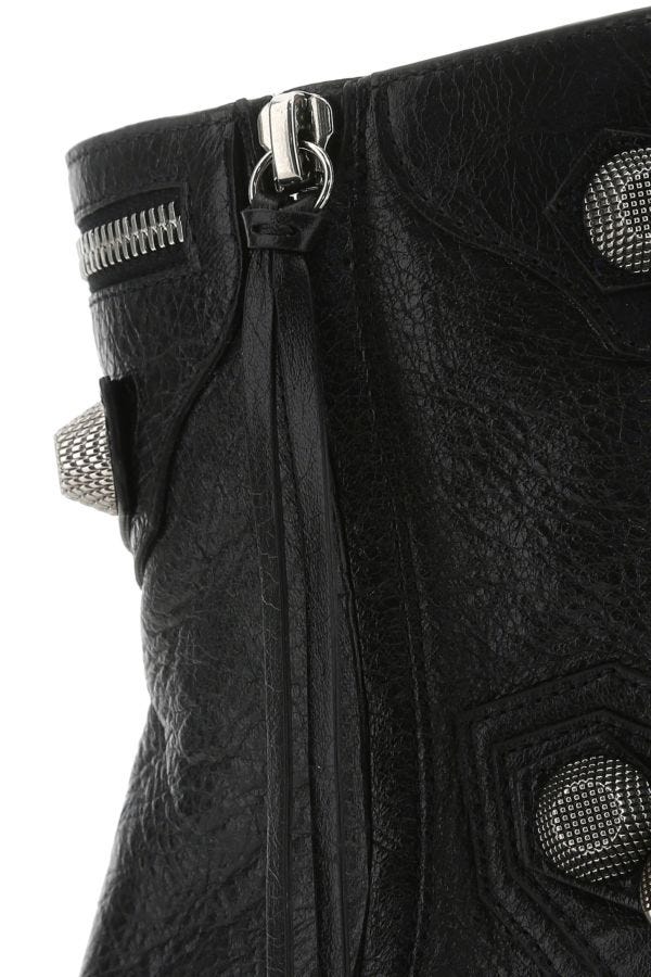 BALENCIAGA | Black leather Cagole ankle boots