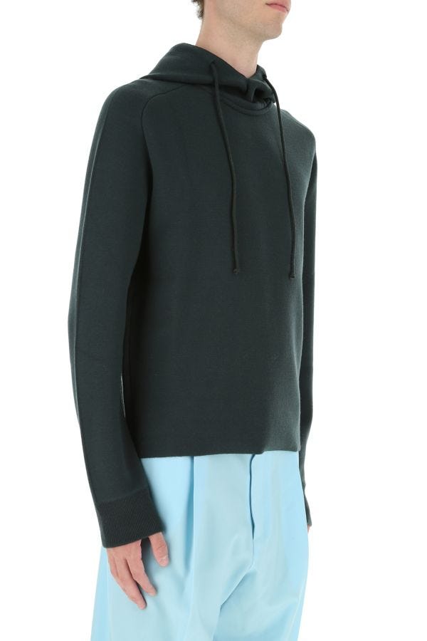 BOTTEGA VENETA | Bottle green stretch wool blend sweatshirt