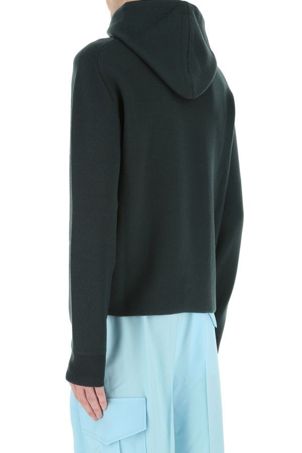 BOTTEGA VENETA | Bottle green stretch wool blend sweatshirt