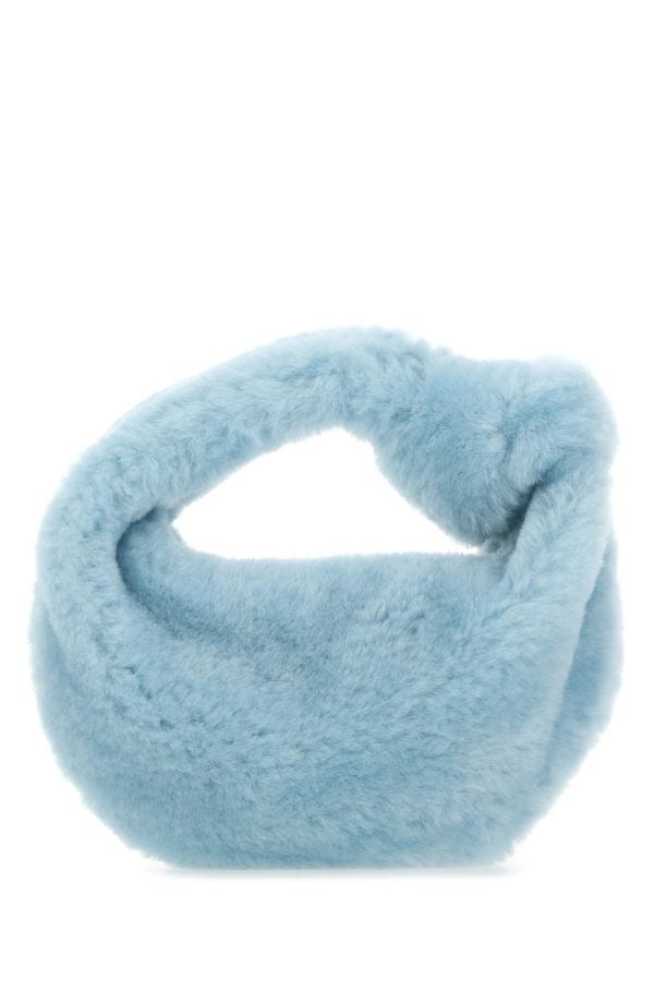 BOTTEGA VENETA | Pastel light-blue shearling mini Jodie handbag