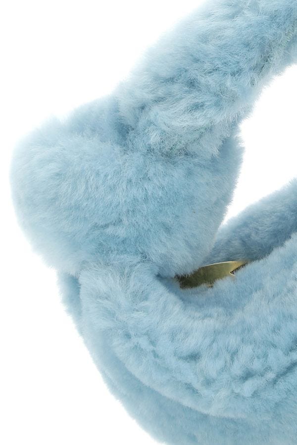 BOTTEGA VENETA | Pastel light-blue shearling mini Jodie handbag