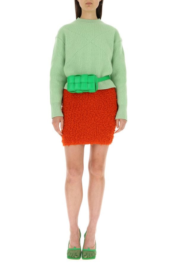 BOTTEGA VENETA | Grass green nappa leather Padded Cassette belt bag