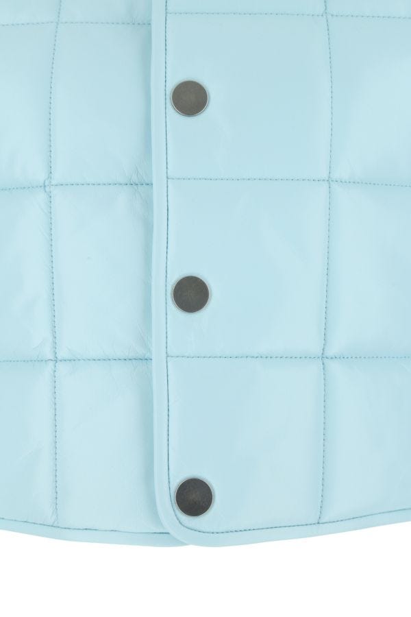 BOTTEGA VENETA | Pastel light-blue nappa leather padded vest