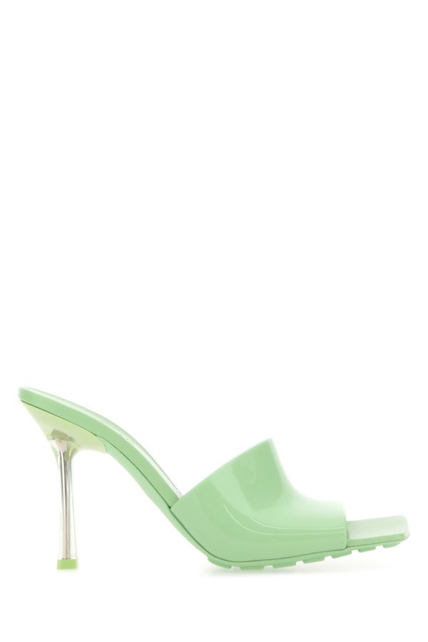 BOTTEGA VENETA | Pastel green PVC Stretch mules